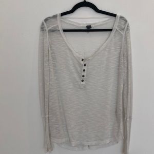 Free People sheer white long sleeve